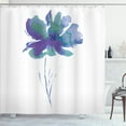 thumbnail image 1 of Ambesonne Watercolor Flower Shower Curtain, Poppy Flower Art, 69"Wx75"L, Ceil Blue, 1 of 4