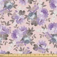 thumbnail image 1 of Ambesonne Watercolor Garden Scene Fabric by the Yard Upholstery, Art Flowers, 2 Yards, Blush Lavender, 1 of 1