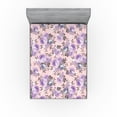 thumbnail image 1 of Ambesonne Watercolor Garden Scene Fitted Sheet, Art Flowers, Queen Size, Blush Lavender, 1 of 5