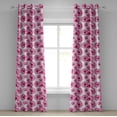 thumbnail image 1 of Ambesonne Watercolor Grommet Curtain, Abstract Peonies, 50" x 120", Pink Magenta, 1 of 6