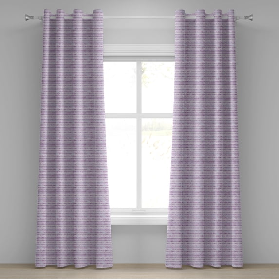 Ambesonne Watercolor Grommet Curtain, Triangles, 50" x 84", Violet Lilac White