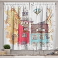 thumbnail image 1 of Ambesonne Watercolor Kitchen Curtains, Architecture of Riga, 55"x24", Multicolor, 1 of 1