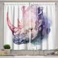 thumbnail image 1 of Ambesonne Watercolor Kitchen Curtains, Pastel Savannah Animal, 55"x45", Lilac Pink, 1 of 3
