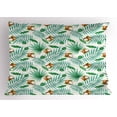 thumbnail image 1 of Ambesonne Watercolor Pillow Sham, Coconut Aloha Hawaii, 36" X 20", Green Pale Brown, 1 of 2
