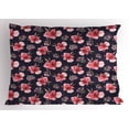 thumbnail image 1 of Ambesonne Watercolor Pillow Sham, Pink Garden Flora, 26" X 20", Navy Blue Coral, 1 of 2