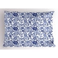 thumbnail image 1 of Ambesonne Watercolor Pillow Sham, Vibrant Blue Flowers, 26" X 20", Violet Blue White, 1 of 2