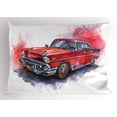 thumbnail image 1 of Ambesonne Watercolor Pillow Sham, Vintage Retro Car, 26" X 20", Red Dimgrey, 1 of 2