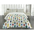 thumbnail image 1 of Ambesonne Watercolor Quilted Bedspread Set 3 Pcs, Colorful Insects, Queen Size, Multicolor, 1 of 3