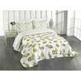 thumbnail image 1 of Ambesonne Watercolor Quilted Bedspread Set 3 Pcs, Furry Rabbits, Queen Size, Pale Brown Pale Yellow, 1 of 5