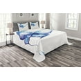 thumbnail image 1 of Ambesonne Watercolor Quilted Bedspread Set 3 Pcs, Nature Inspired Soft, Queen Size, Blue White, 1 of 3