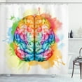 thumbnail image 1 of Ambesonne Watercolor Shower Curtain, Colorful Human Brain, 69"Wx70"L, Multicolor, 1 of 3