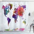 thumbnail image 1 of Ambesonne Watercolor Shower Curtain, Colorful World Map, 69"Wx84"L, Multicolor, 1 of 3