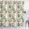 thumbnail image 1 of Ambesonne Watercolor Shower Curtain, Poinsettia Pattern, 69"Wx84"L, Vermilion Yellow Green, 1 of 3