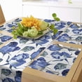 thumbnail image 1 of Ambesonne Watercolor Table Runner & Placemats, Roses with Leaves, Placemat 4 pcs + Runner 12"x72", Violet Blue Slate Blue, 1 of 2