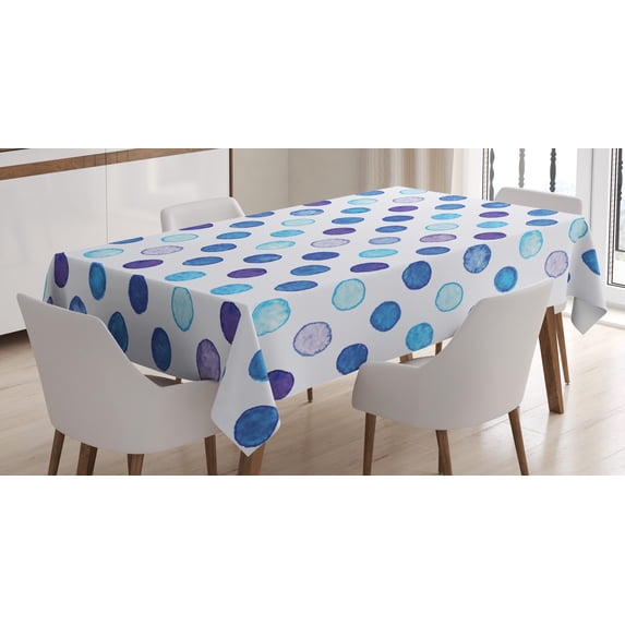 Ambesonne Watercolor Tablecloth Rectangular Table Cover, Blue Tones Soft Funky, 60"x90", Multicolor