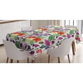 thumbnail image 1 of Ambesonne Watercolor Tablecloth Rectangular Table Cover, Calla Chinese Hibiscus, 60"x84", Multicolor, 1 of 3
