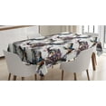 thumbnail image 1 of Ambesonne Watercolor Tablecloth Rectangular Table Cover, Lilly with Birds, 60"x84", Multicolor, 1 of 3