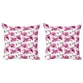 thumbnail image 1 of Ambesonne Watercolor Throw Pillow Cover 2 Pack, Orchids Feng Shui, 20", Pale Orange Fuchsia, 1 of 2