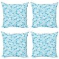 thumbnail image 1 of Ambesonne Watercolor Throw Pillow Cover 4 Pack, Ocean Curve Pattern, 16", Pale Blue Blue, 1 of 2