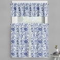 thumbnail image 1 of Ambesonne Watercolor Valance & Curtain, Vibrant Blue Flowers, 55"x30", Violet Blue White, 1 of 7