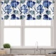 thumbnail image 1 of Ambesonne Watercolor Valance Pack of 2, Roses with Leaves, 54"X12", Violet Blue Slate Blue, 1 of 3