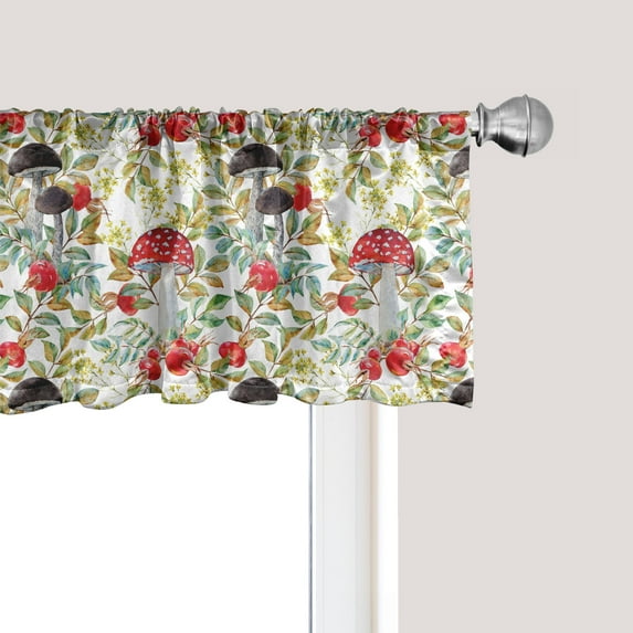 Ambesonne Watercolor Window Valance, Dogrose and Amantia, 42" x 18", Multicolor