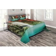 thumbnail image 1 of Ambesonne Waterfall Quilted Coverlet 3 Pcs, Fall Forest Oaks, King Size, Red and Blue, 1 of 2