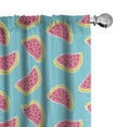 thumbnail image 1 of Ambesonne Watermelon Window Curtains, Sketch Tropical Fruits, Each 28" W x 84" L, Pastel Pink Earth Yellow, 1 of 4
