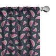 thumbnail image 1 of Ambesonne Watermelon Window Curtains, Summer Fruit Slices, Each 28" W x 84" L, Dark Blue Grey Multicolor, 1 of 4