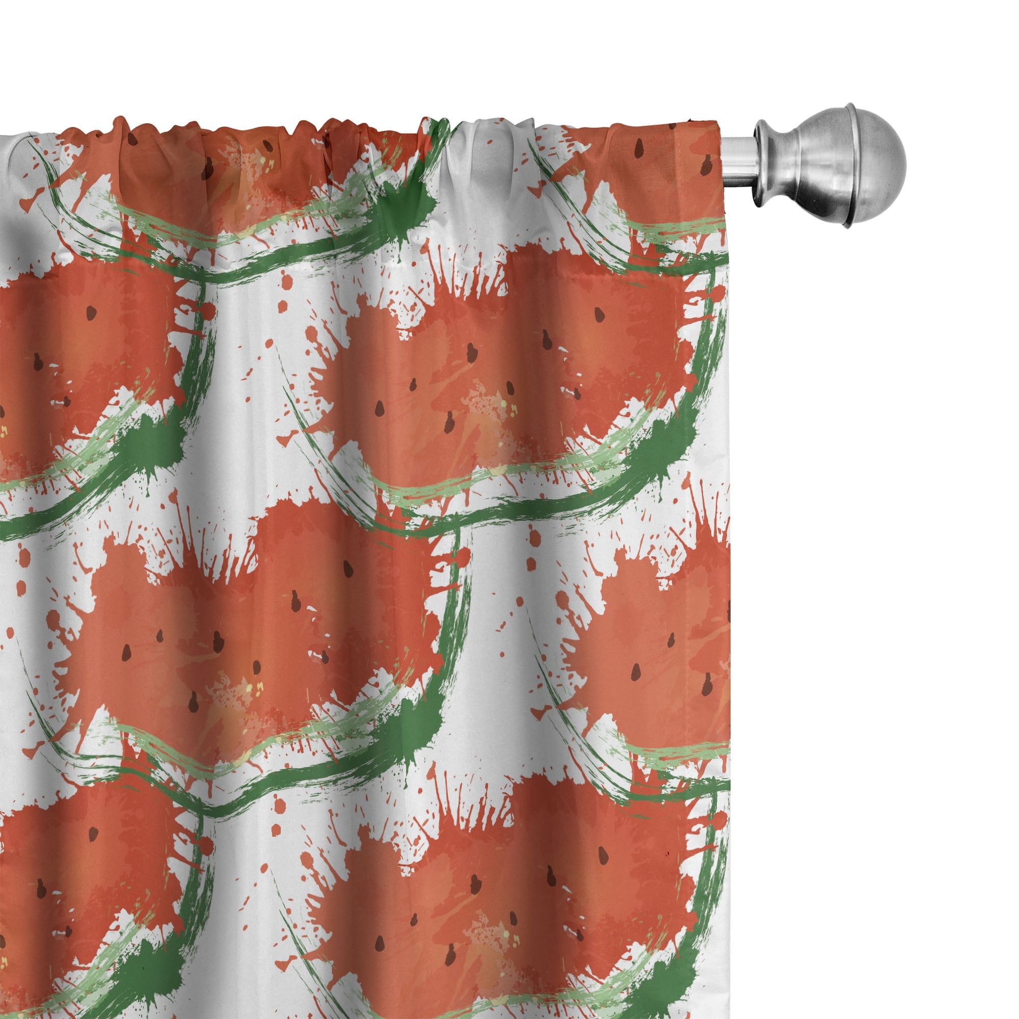 Ambesonne Watermelon Curtains, Grunge Spots Fruit Slice, Pair of 28"x95 ...