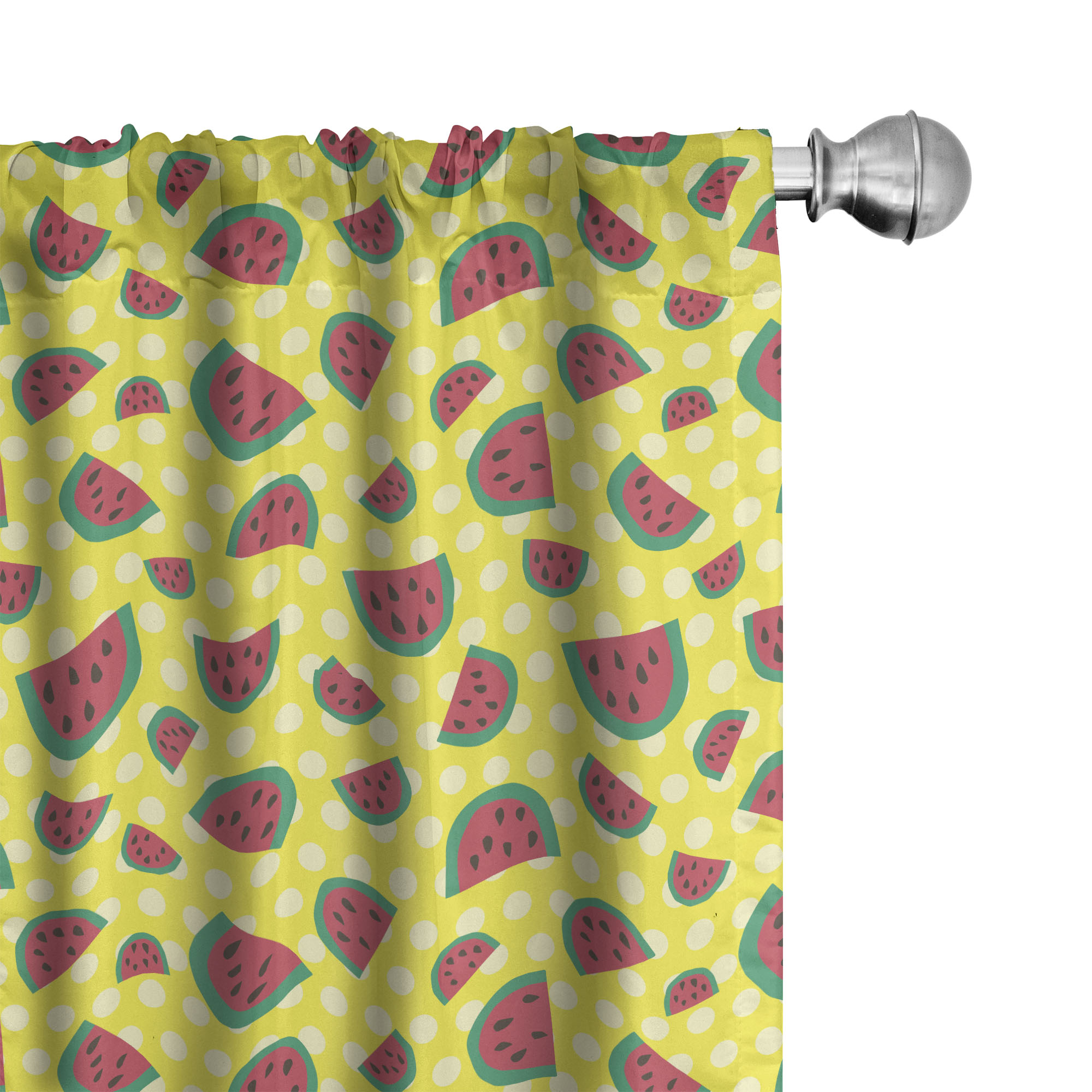 Ambesonne Watermelon Curtains, Summer Fruit Slices, Pair of 28"x95 ...