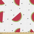 thumbnail image 1 of Ambesonne Watermelon Fabric by the Yard Upholstery, Fruit Slices Artwork, 3 Yards, Dark Coral and Lime Green, 1 of 5