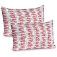 thumbnail image 1 of Ambesonne Watermelon Pillow Sham 2 Pack, Triangle Slices, 36"x20", Coral Pale Green Black, 1 of 3
