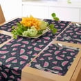thumbnail image 1 of Ambesonne Watermelon Table Runner & Placemats, Summer Fruit Slices, Placemat 4 pcs + Runner 16"x72", Dark Blue Grey Multicolor, 1 of 2