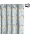 thumbnail image 1 of Ambesonne Wave Window Curtains, Chevron Abstract Curves Art, Each 28" W x 84" L, Sea Blue Multicolor, 1 of 4