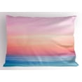 thumbnail image 1 of Ambesonne Wave Pillow Sham, Ombre Sunset Calm Ocean View, 26" X 20", Multicolor, 1 of 2