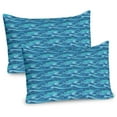 thumbnail image 1 of Ambesonne Waves Pillow Sham 2 Pack, Oceanic Splashes Blots Marine, 26"x20", Turquoise Sea Blue, 1 of 3
