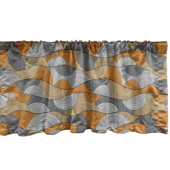 Ambesonne Waves Window Valance, Abstract Hand-drawn Curves, 54" X 18", Multicolor