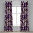 thumbnail image 1 of Ambesonne Weathered Leaves Grommet Curtain, Grunge Boho Forest, 50"x120", Violet Pale Tan Plum, 1 of 1