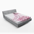 thumbnail image 1 of Ambesonne Wedding Fitted Sheet, Floral Bridal Gown, Queen Size, Pale Pink Maroon White, 1 of 3