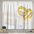 thumbnail image 1 of Ambesonne Wedding Kitchen Curtains, 2 Rings Abstract, 55"x45", Pale Blue Pale Pink, 1 of 1