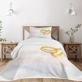thumbnail image 1 of Ambesonne Wedding Quilted Bedspread Set 2 Pcs, 2 Rings Abstract, Twin Size, Pale Blue Pale Pink, 1 of 5