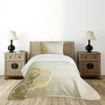 thumbnail image 1 of Ambesonne Wedding Quilted Bedspread Set 2 Pcs, Rings Floral Romantic, Twin Size, Yellow Sepia Coconut, 1 of 6