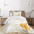 thumbnail image 1 of Ambesonne Wedding Quilted Bedspread Set 2 Pcs, Rings Heart 3D Style, Twin Size, Marigold White, 1 of 5