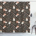 thumbnail image 1 of Ambesonne Wedding Shower Curtain, Save the Date Themed Motif, 69"Wx84"L, Dark Taupe Salmon Coral, 1 of 4