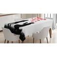 thumbnail image 1 of Ambesonne Wedding Tablecloth Rectangular Table Cover, Proposal Hearts, 52"x70", Black White and Red, 1 of 4
