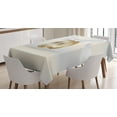 thumbnail image 1 of Ambesonne Wedding Tablecloth Rectangular Table Cover, Rings with the Ribbon, 60"x84", White and Yellow, 1 of 4
