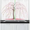 thumbnail image 1 of Ambesonne Weeping Flower Kitchen Curtains, Flowers Oriental, 55"x45", Taupe Rose and Pale Pink, 1 of 1