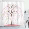 thumbnail image 1 of Ambesonne Weeping Flower Shower Curtain, Flowers Oriental, 69"Wx75"L, Taupe Rose and Pale Pink, 1 of 3