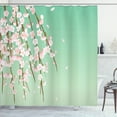 thumbnail image 1 of Ambesonne Weeping Flower Shower Curtain, Spring Season Sakura, 69"Wx75"L, Mint Green, 1 of 3